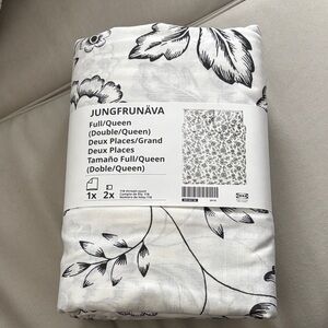 IKEA Black and White Floral Duvet Cover